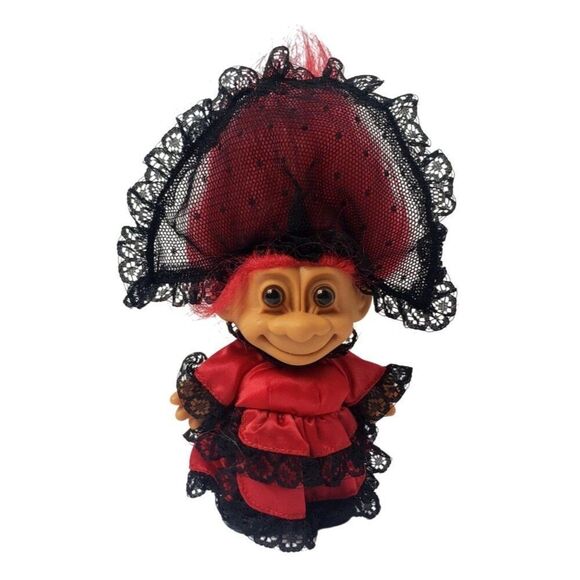 Vintage Russ Troll Doll Spanish Flamenco Around the World Spain Red Hair Dancer - Picture 1 of 5